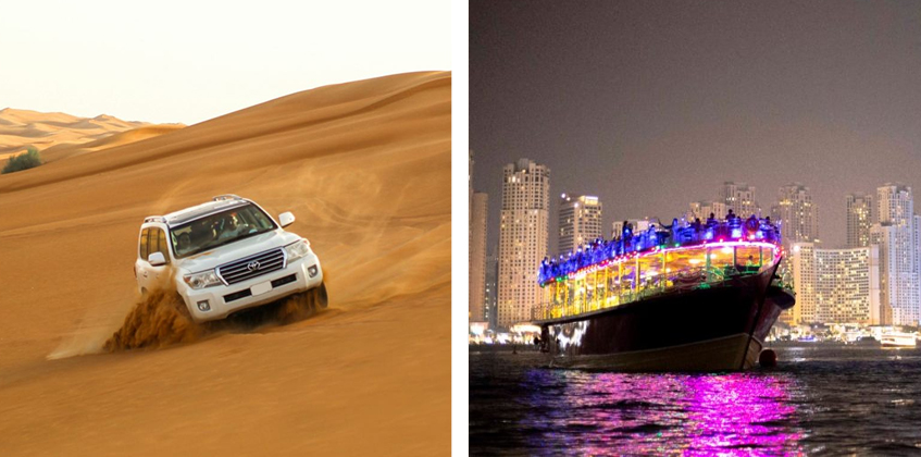 Desert Safari + Marina Cruise Dinner